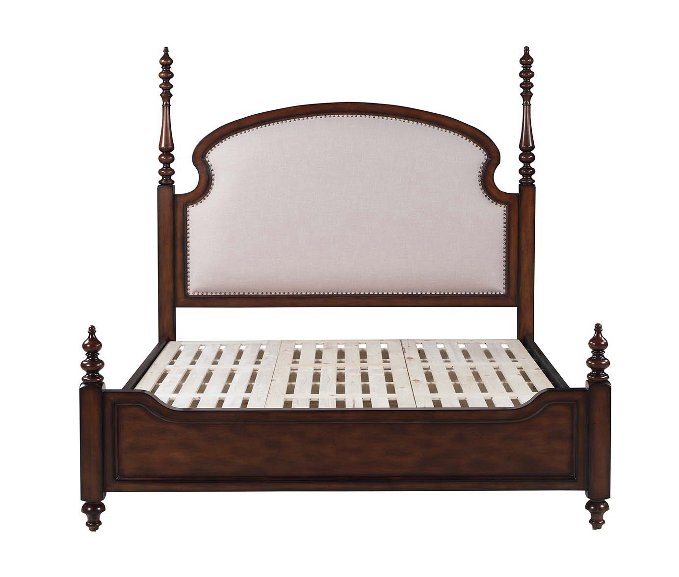 Klassisches Schlafzimmer Bett Braun Textil Betten Polster Doppel 180x200cm Neu