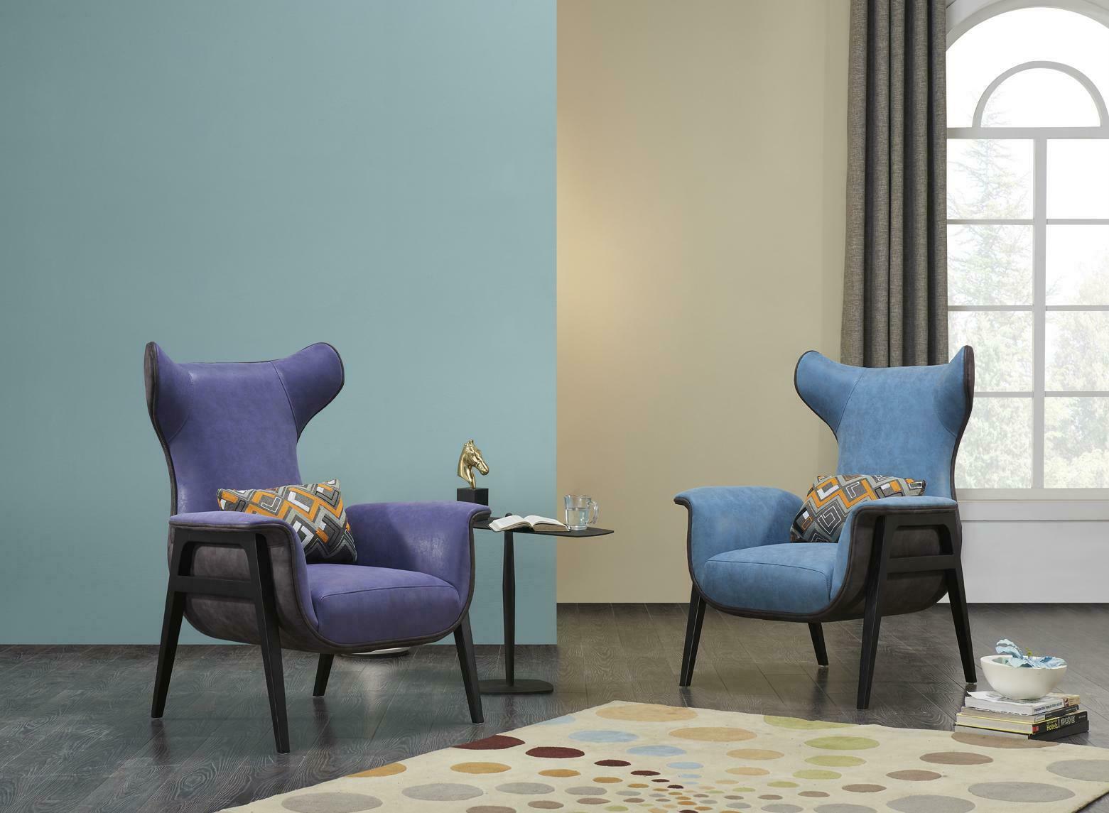 Sessel Textil Wohnzimmer Lounge Luxus Design Möbel Stühle Moderner