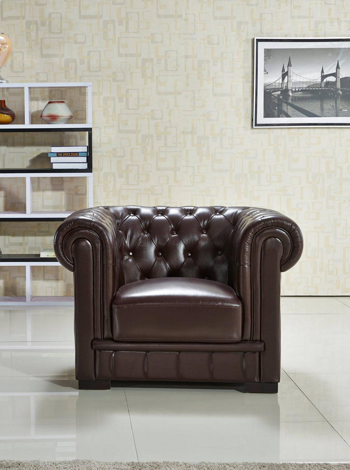 Chesterfield Sessel Fernseh Couch 1 Sitzer Sofa Leder Couchen Polster