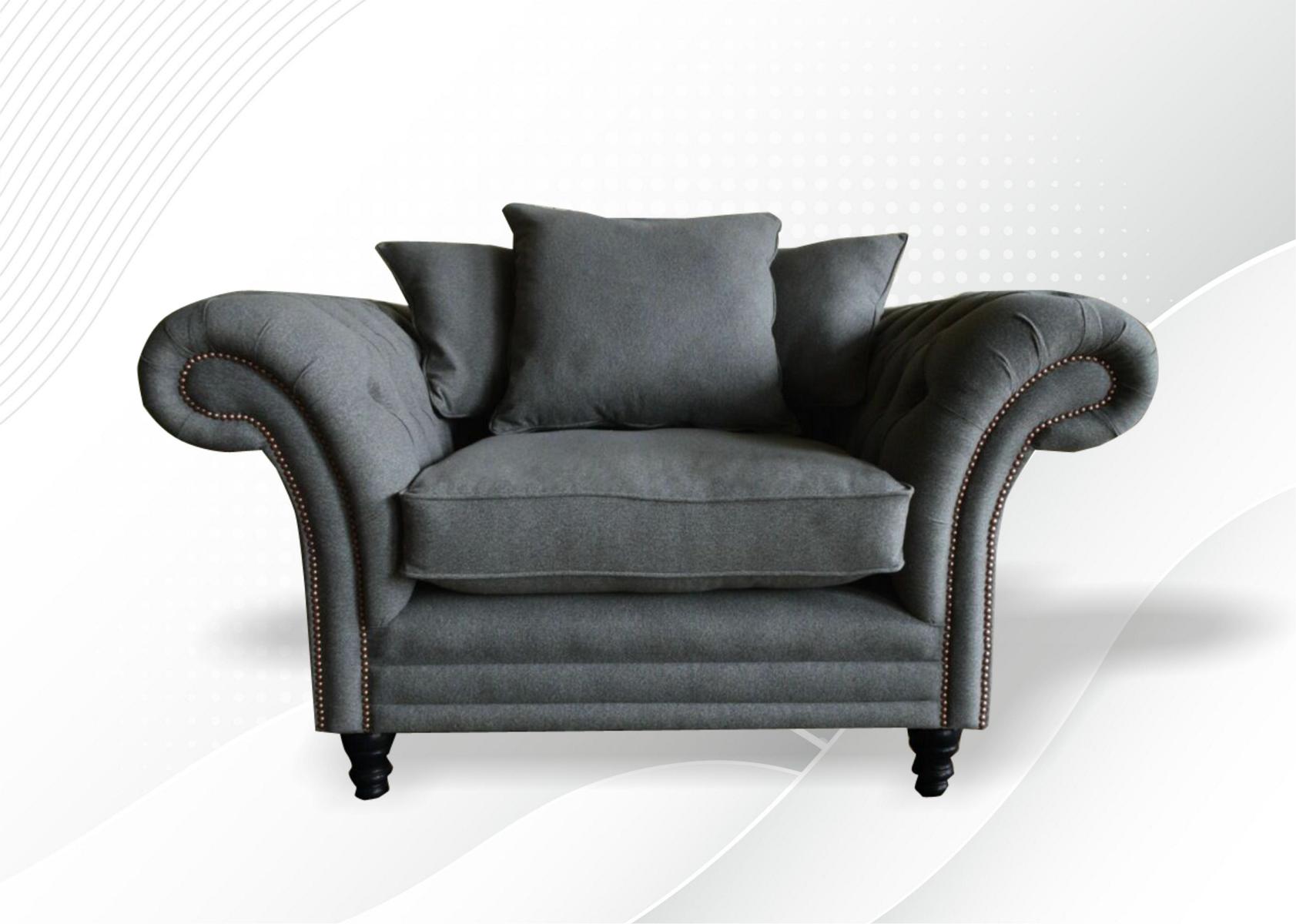 Leder Chesterfield 1 Sitzer Couch Polster Sitz Textil Stoff Couchen Sofas Sofa