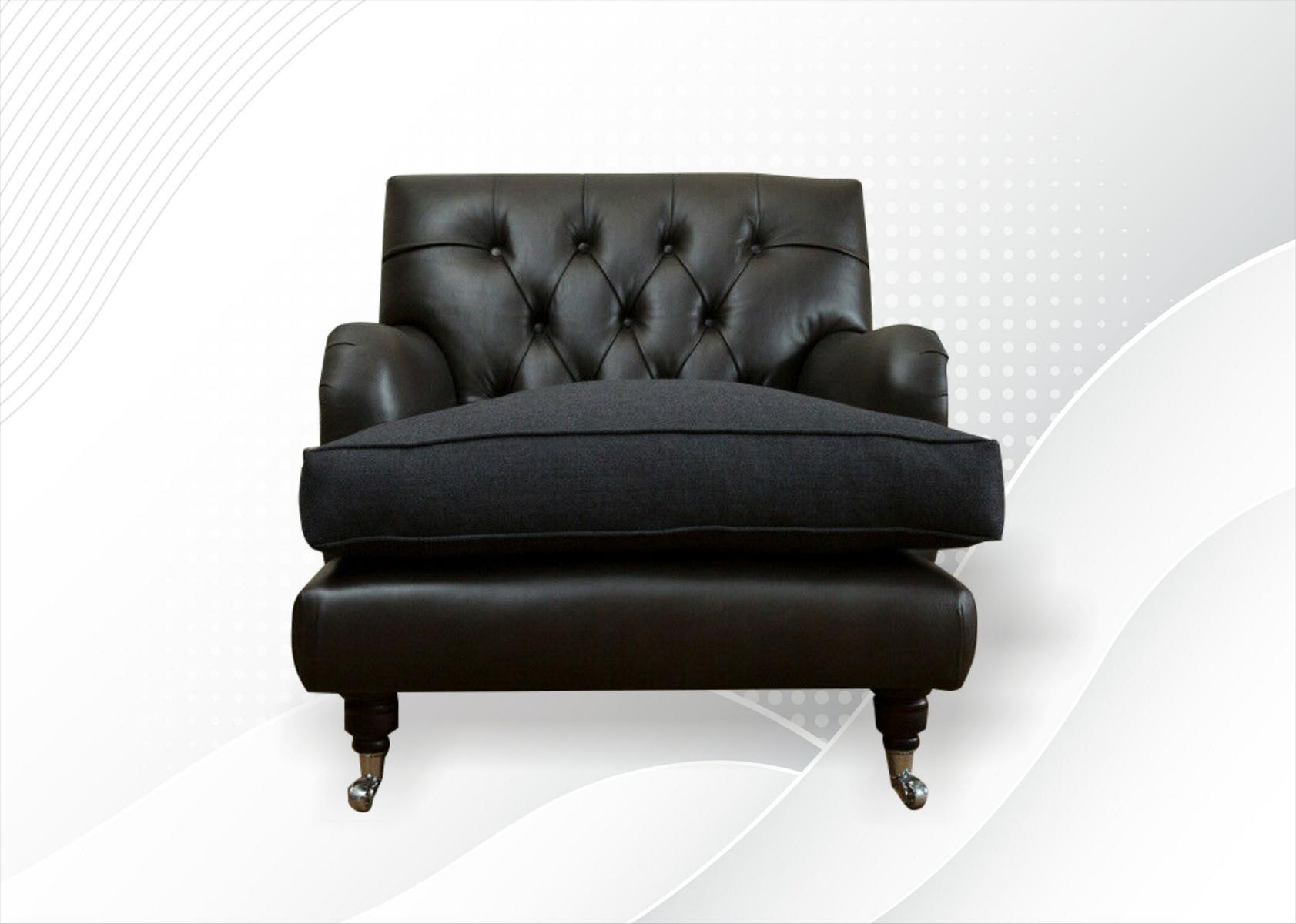 Chesterfield Design Sofa Sessel Couch Polster Luxus Textil Couchen 1 Sitz