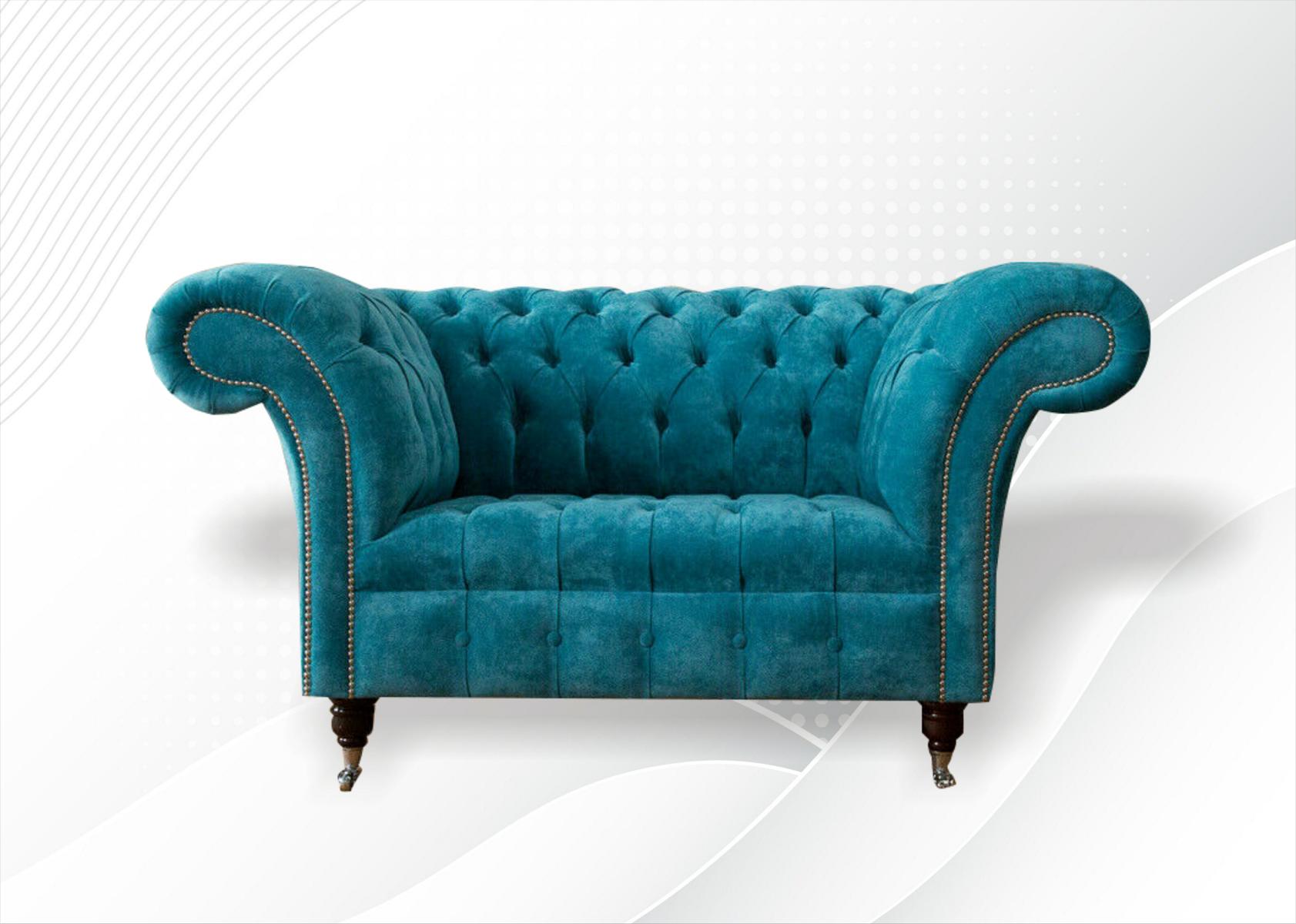 Chesterfield Sessel Fernseh Couch 1er Sofa Stoff Polster Textil Couchen