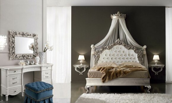Luxus Chesterfield Betten Königliches Bett Palast Hotel Doppelbett Italien