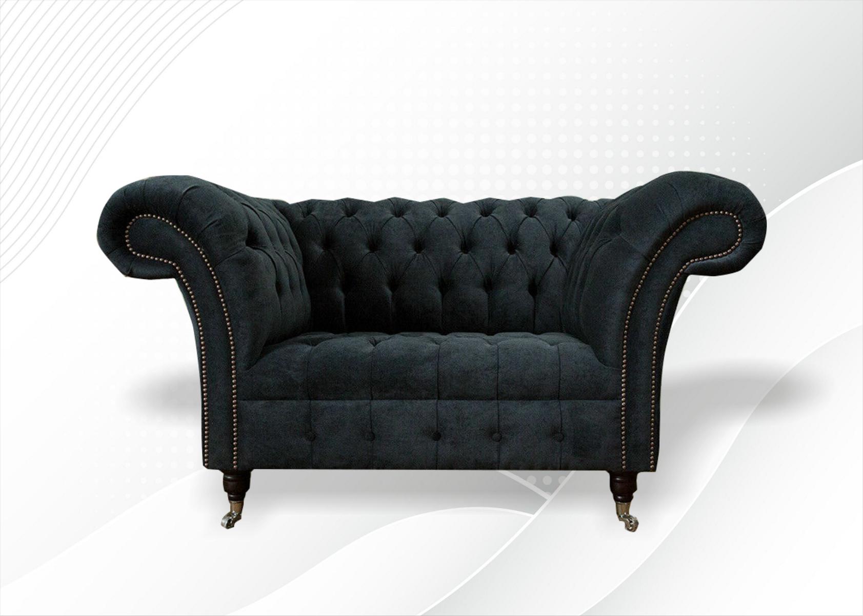 Textil Chesterfield 1 Sitzer Couch Polster Sitz Stoff Leder Couchen Sofas Sofa