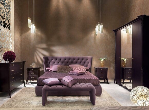 Schlafzimmer Italienische Möbel Set Luxus Chesterfield 6tlg. Massivholz