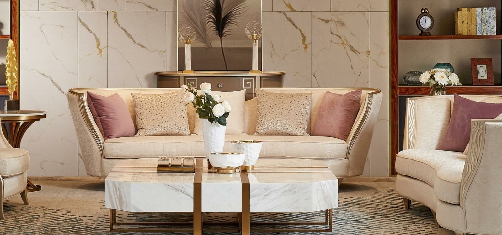 Sofa Luxus Polster Design Couch Stoffsofas Viersitzer xxl 4 Sitzer textil Massivholz