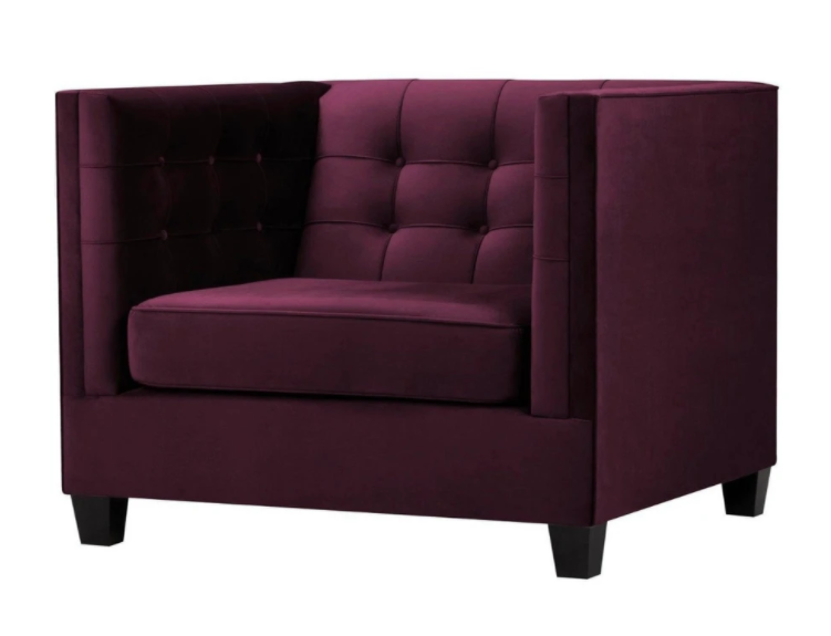 Sessel Chesterfield Textil Stoff Violett Kreative Möbel Neu Wohnzimmer Modern