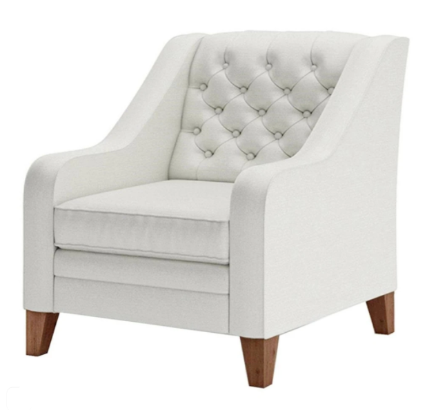 Sessel Textil Stoff Weiß Kreative Möbel Neu Wohnzimmer Modern Chesterfield