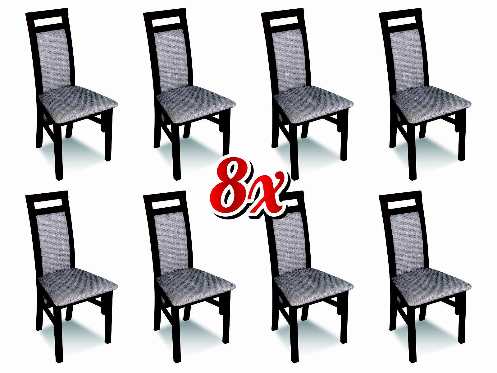Esszimmer Stühle Textil Gruppe Garnitur Holz Set 8x Stuhl Set Sessel Garnitur