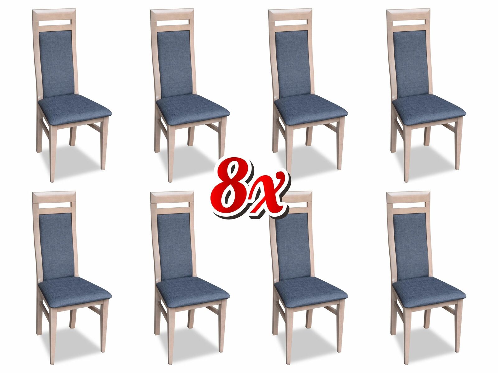 Esszimmer Stuhl Set Garnitur Lehn Stühle Komplett Gruppe Wohnzimmer 8x Stück Neu