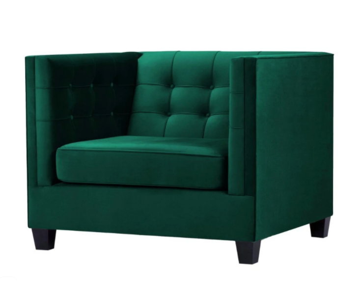 Sessel Chesterfield Wohnzimmer Modern Textil Stoff Grün Kreative Möbel Neu