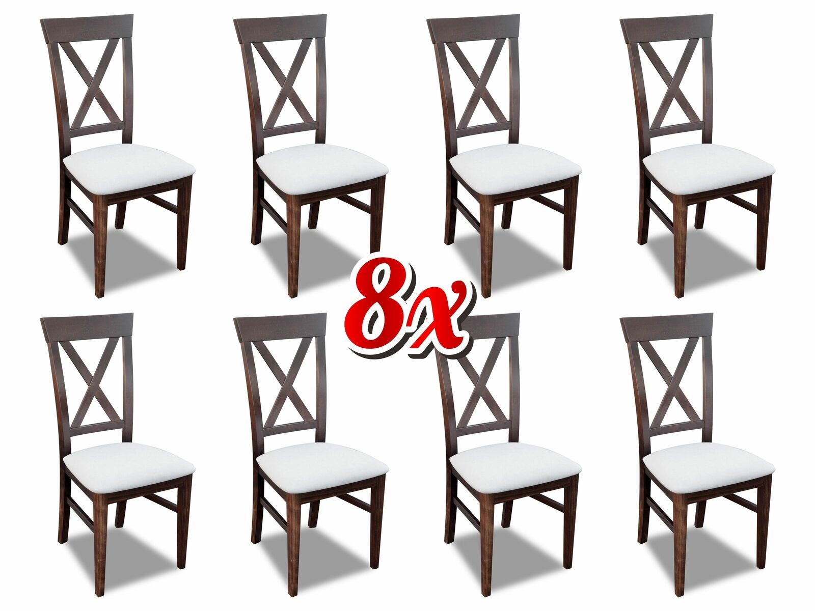 Garnitur Komplett 8x Designer Stuhl Set Esszimmer Lehn Polster Sitz Stühle Neu