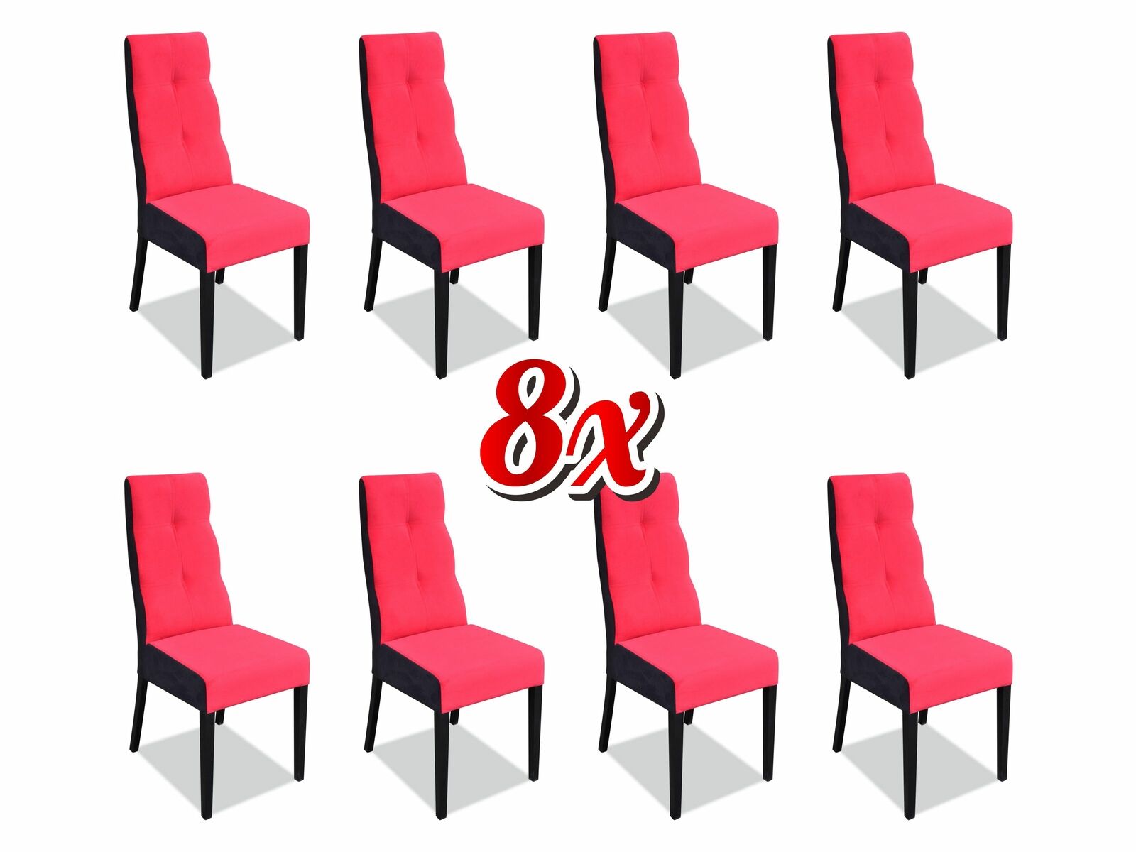 Designer Stühle Garnitur Komplett K63 Stuhl Set Esszimmer Lehn Polster Sitz 8x