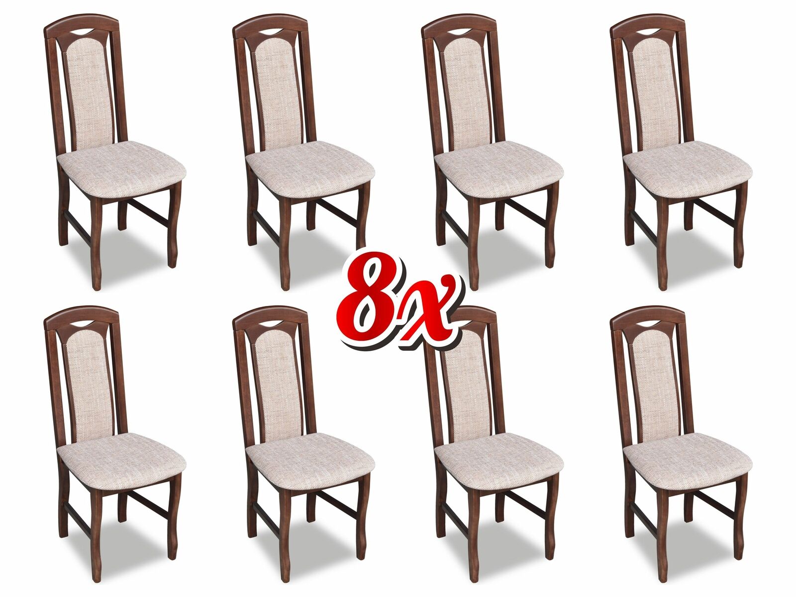 Garnitur Stuhl 8x Esszimmer Polsterstuhl Lounge Club Textil Stühle Küche Set Neu