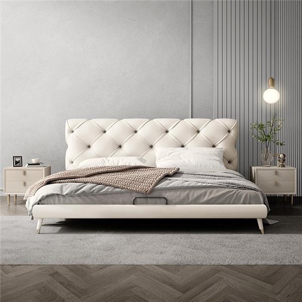 Betten 180x200cm Schlaf Zimmer Textil Stoff Bett Chesterfield Design Luxus