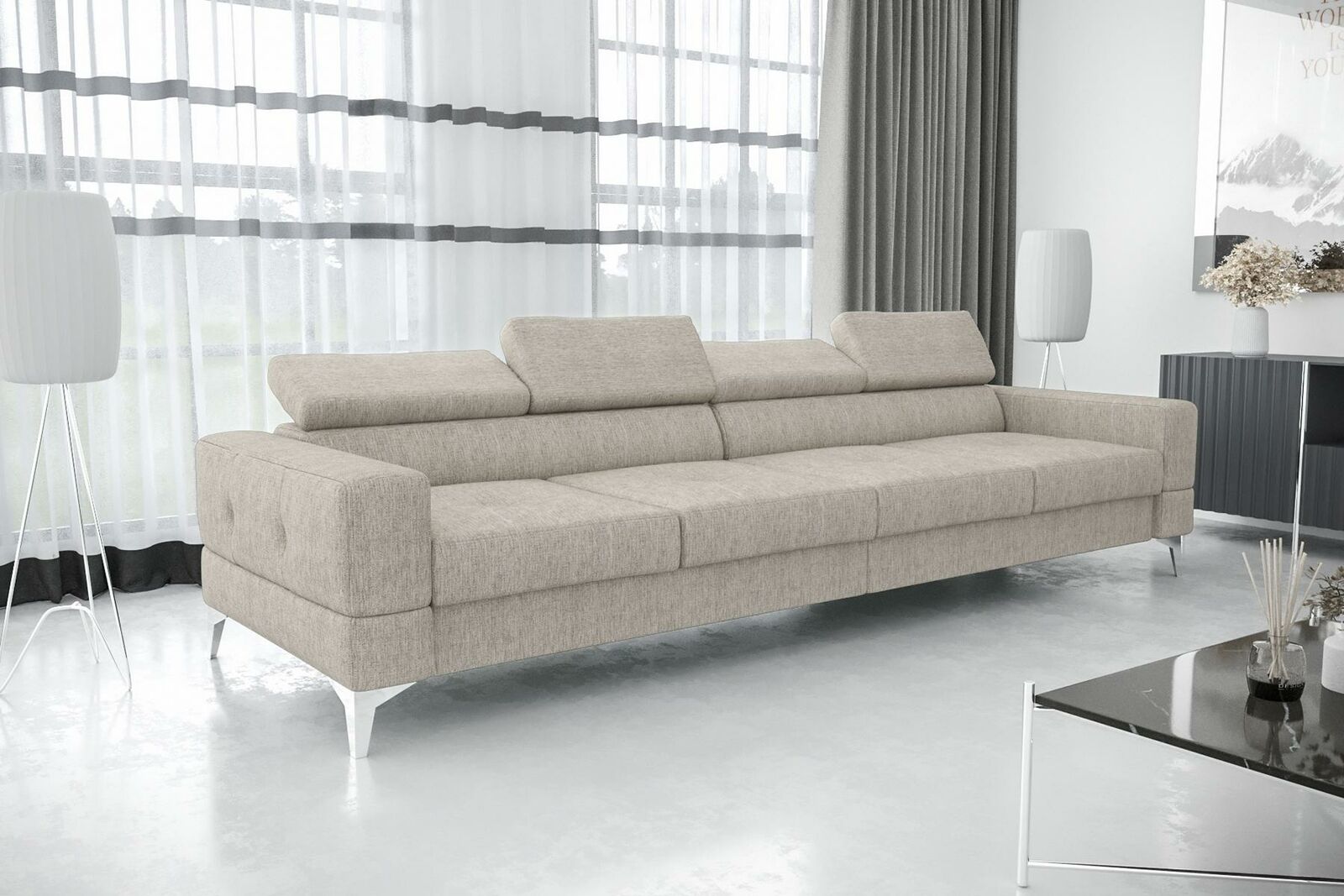 Wohnzimmer Couch Couchen Polster Sofas xxl Design Sofa 4 Sitzer Textil Big Neu
