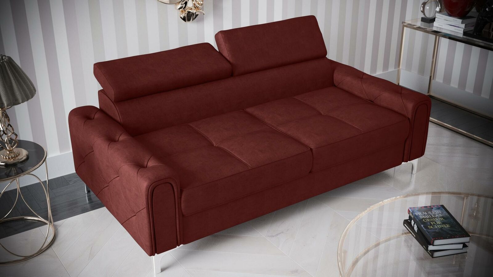 Design Couchen Luxus Polster Möbel Sofa Couch Sitz Leder Textil Neu 186x100cm
