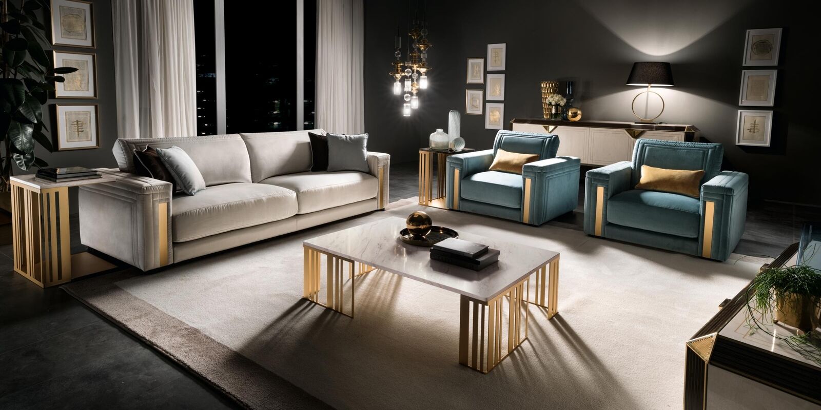 Sofagarnitur 31 Sitzer Set Design Sofa Polster Couchen Couch Luxus arredoclassic