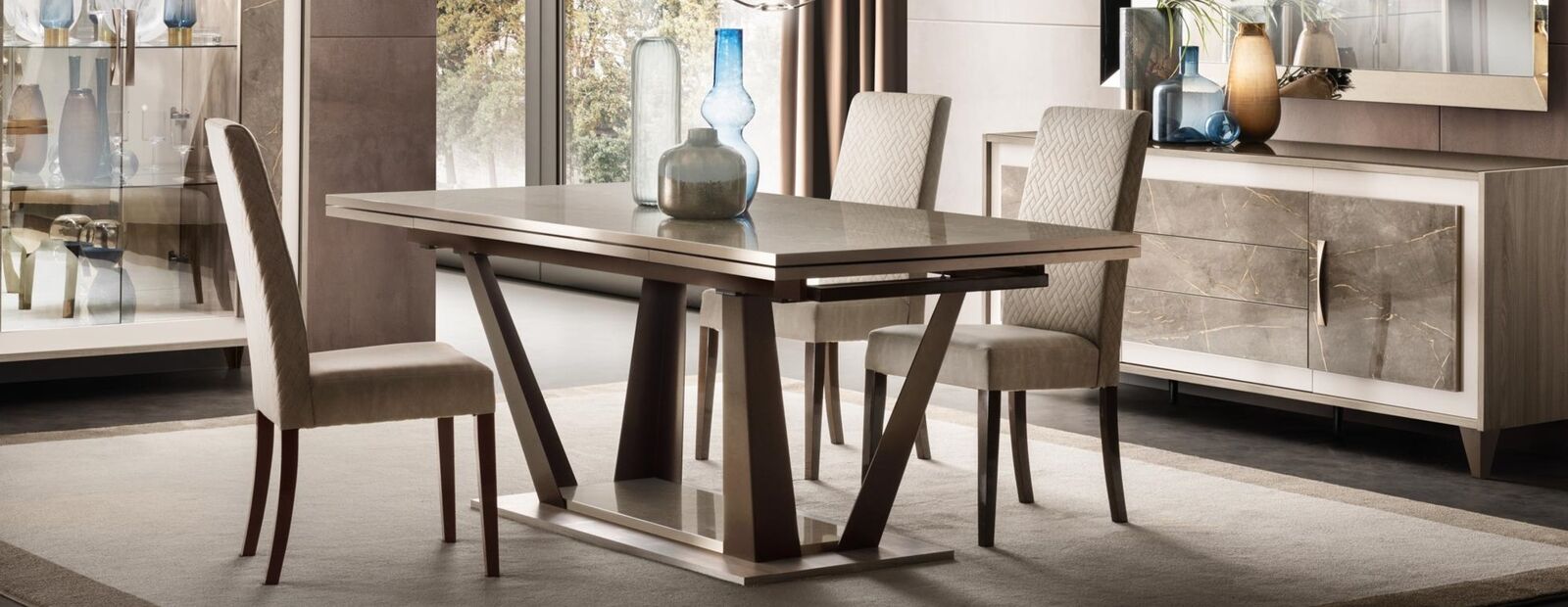 Luxus Möbel Esstisch Tisch Esszimmer Wohnzimmer Holz Edelstahl Design Tische Neu