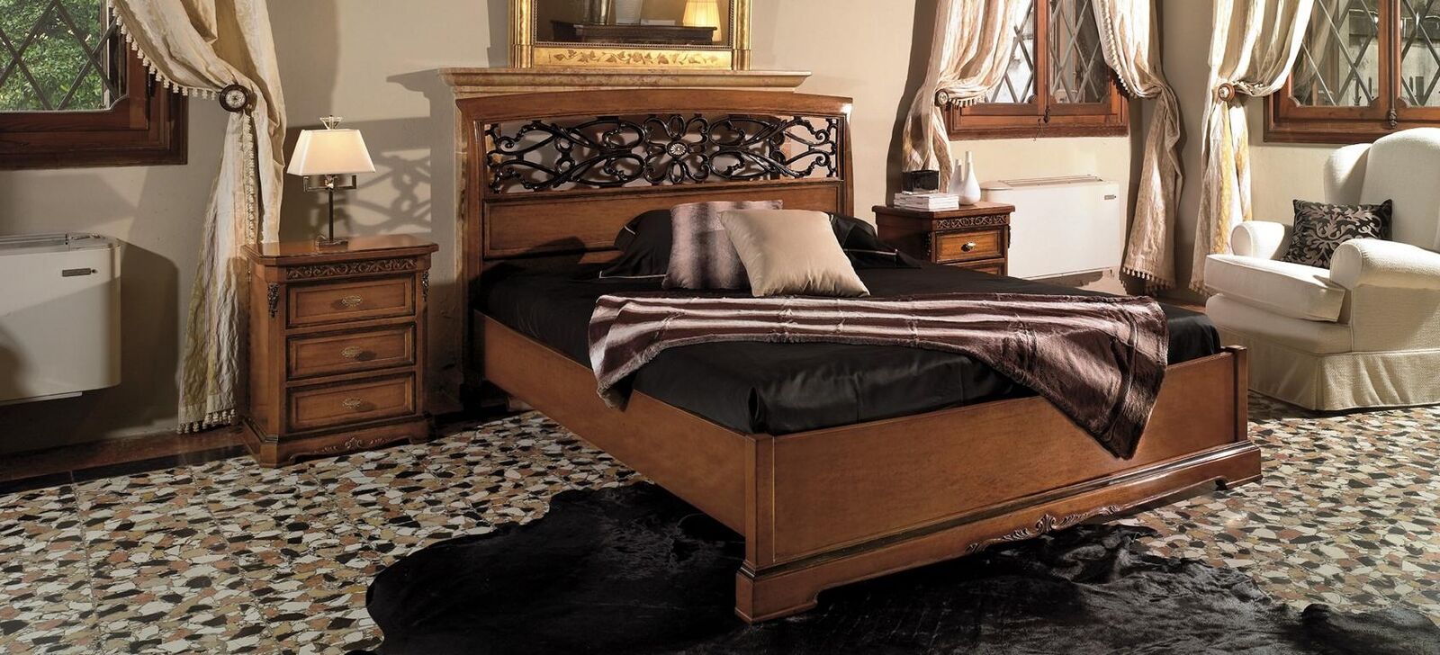 Holz Doppelbett Betten Massivholz Schlafzimmer Möbel Vaccari cav giovanni Bett