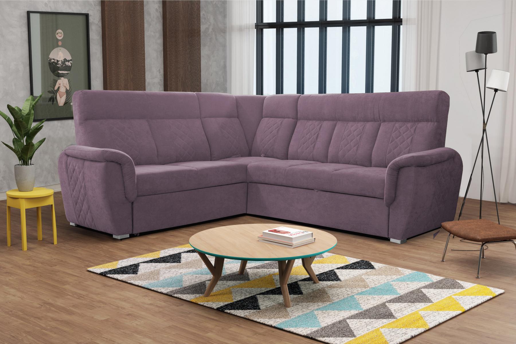 Luxus Ecksofa L-Form Möbel Polster Rosa Akro Design Textil Moderne Couch Italien