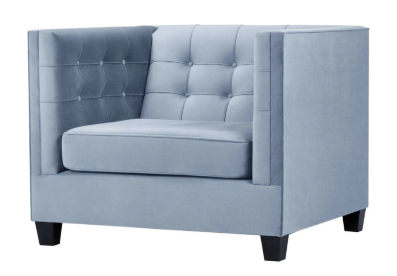 Blauer Chesterfield Sessel Wohnzimmer Textil Stoff Kreative Möbel Modern