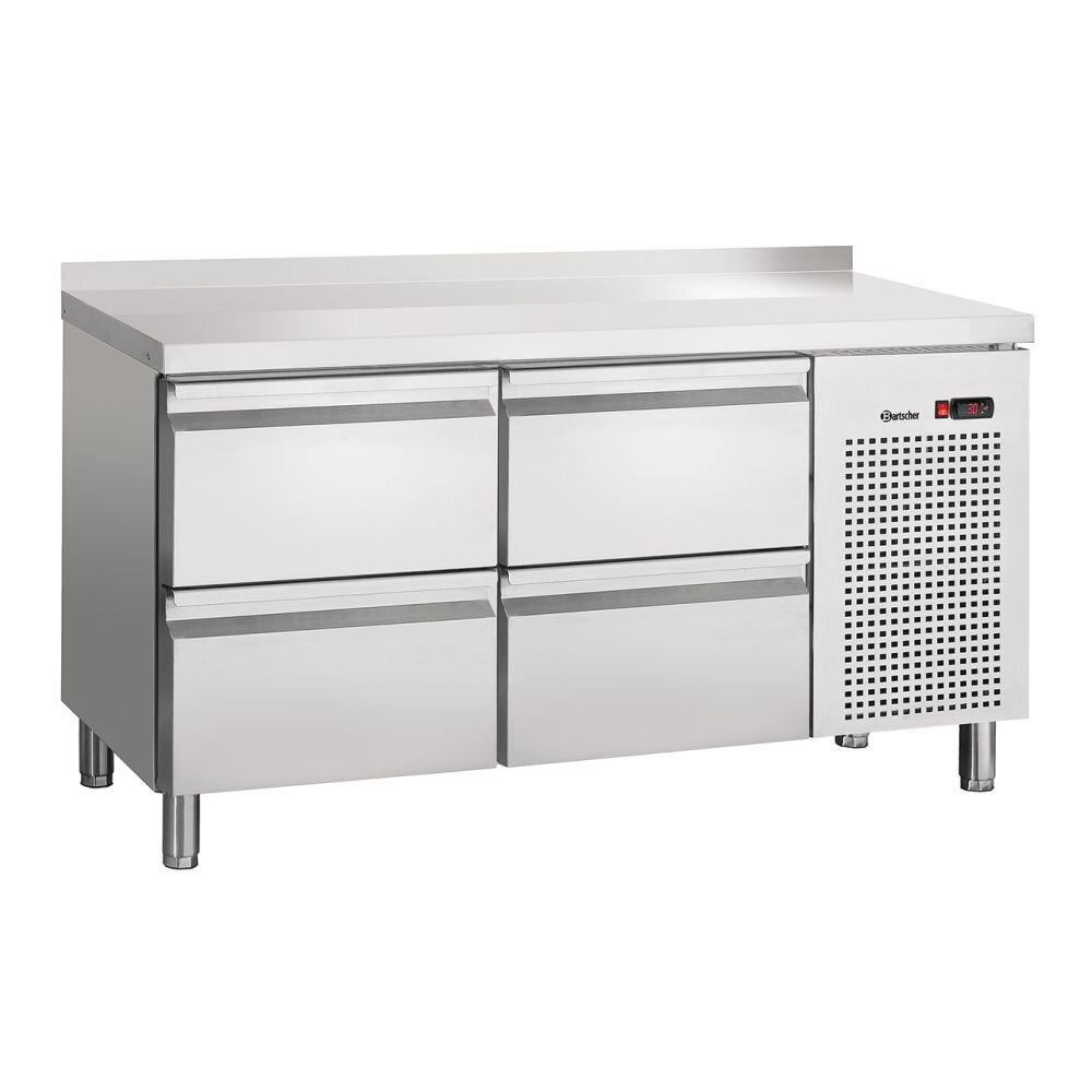 Kühltisch S4-150 MA Umluftkühltisch mit Aufkantung 50 mm Maße: B 1342 x T 700 x H 850 mm 4 Schubladen 1/1 GN
