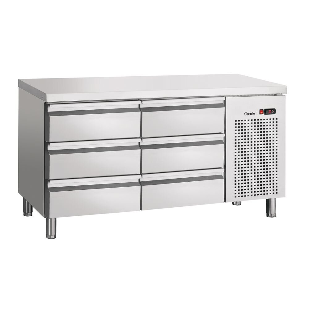 Kühltisch S6-100 Umluftkühltisch Maße: B 1342 x T 700 x H 850 mm 6 Schubladen 1/1 GN