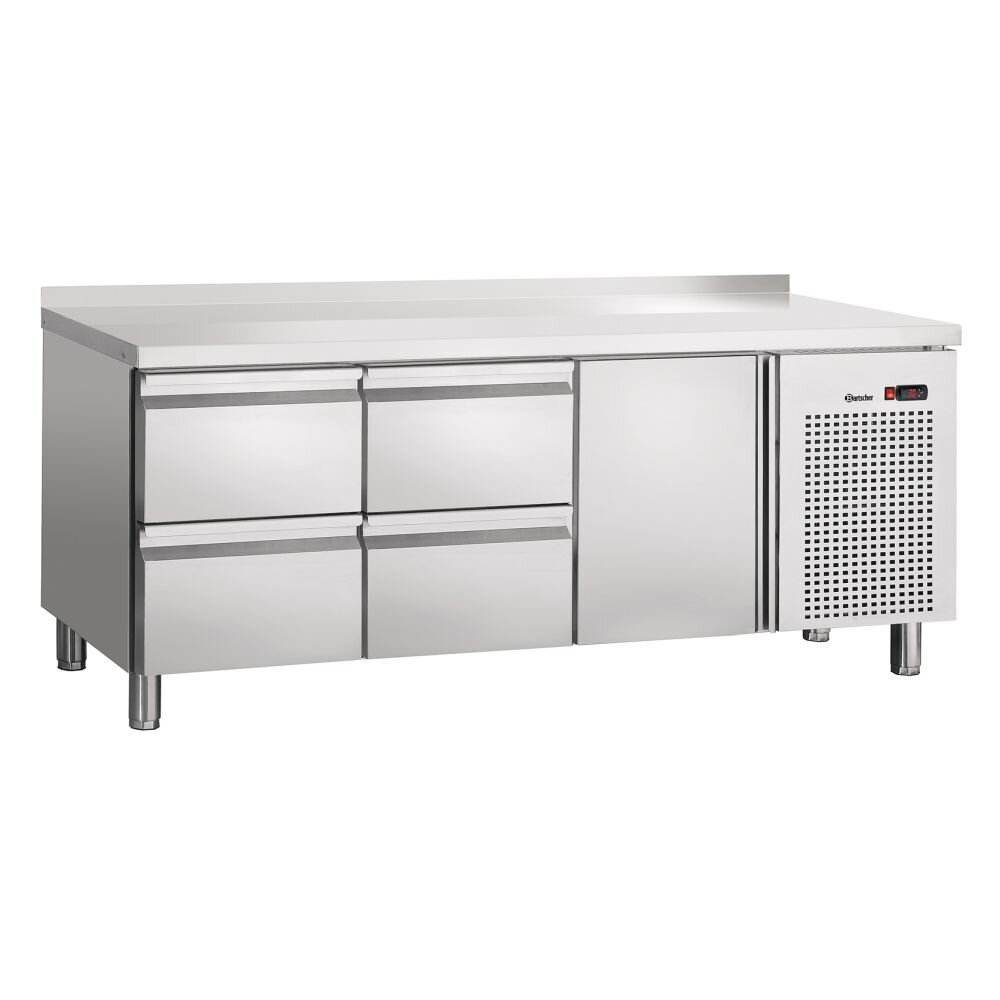 Kühltisch S4T1-150 MA Umluftkühltisch mit Aufkantung 50 mm Maße: B 1792 x T 700 x H 850 mm 1 Tür
