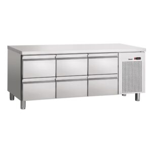 Kühltisch S6-150 Umluftkühltisch Maße: B 1792 x T 700 x H 850 mm 6 Schubladen 1/1 GN