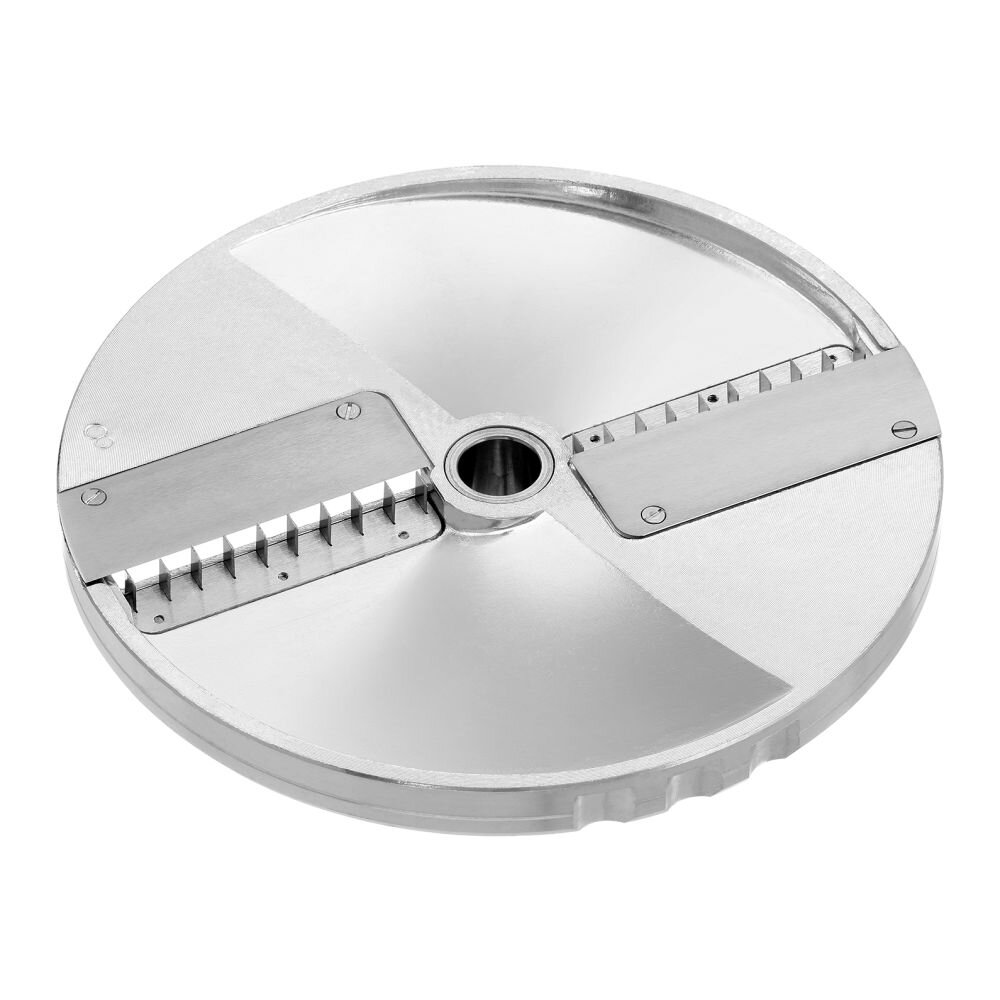 Schneidscheibe für Stäbchen/Julienne DQ8 Material: Aluminium Ausführung Messer: Edelstahl Schnittstärke: 8 mm Maße: B 206 x T 206 x H 35 mm