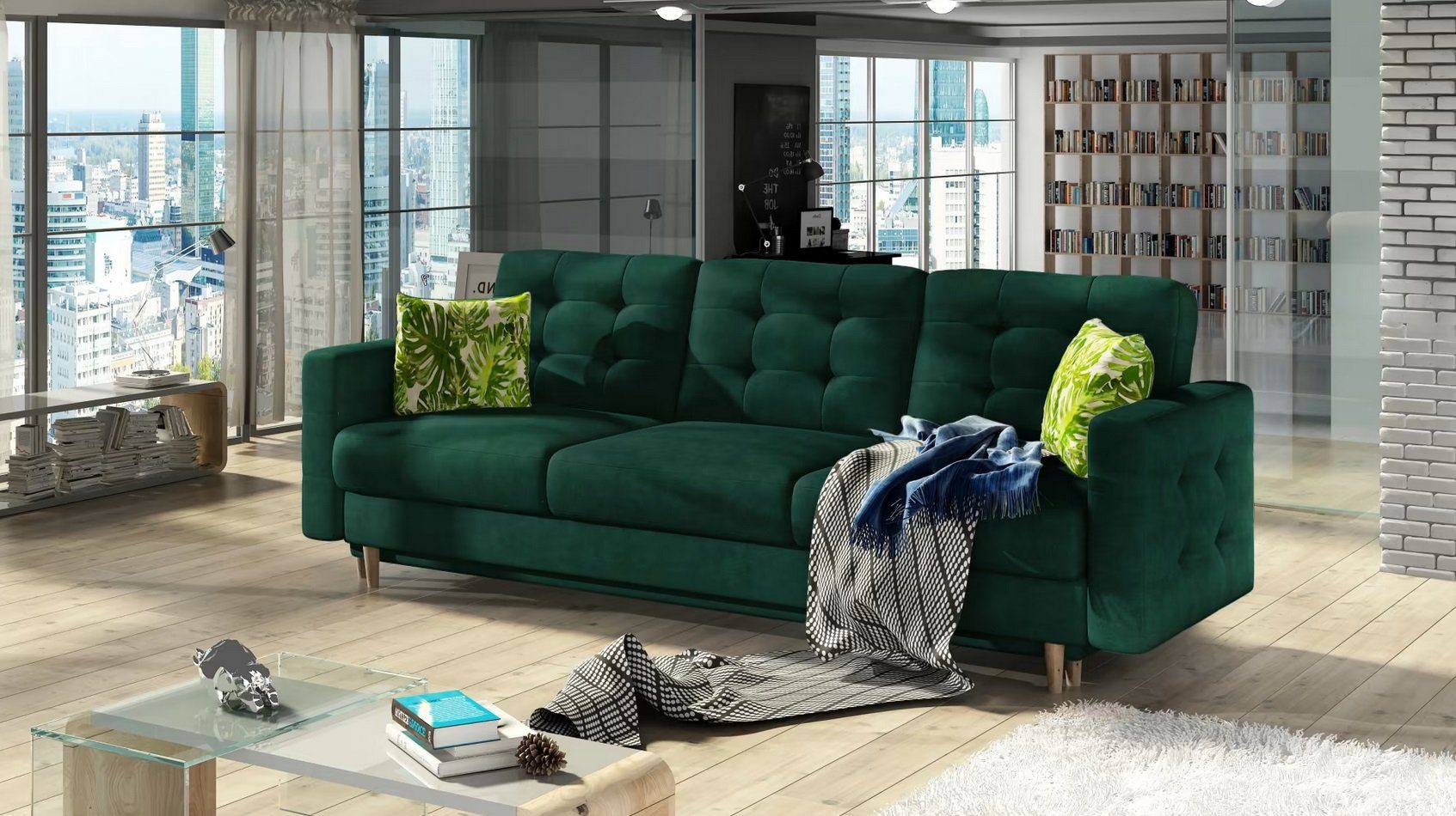 Dreisitzer Couch Polster Design Sofa 3er Sitz Sofas Zimmer Möbel Textil Moderne Sofort