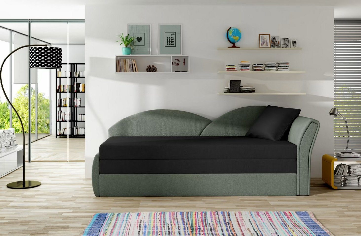 Hochwertiges 3-Sitzer Sofa mit Bettfunktion Stoffsofa Sofort