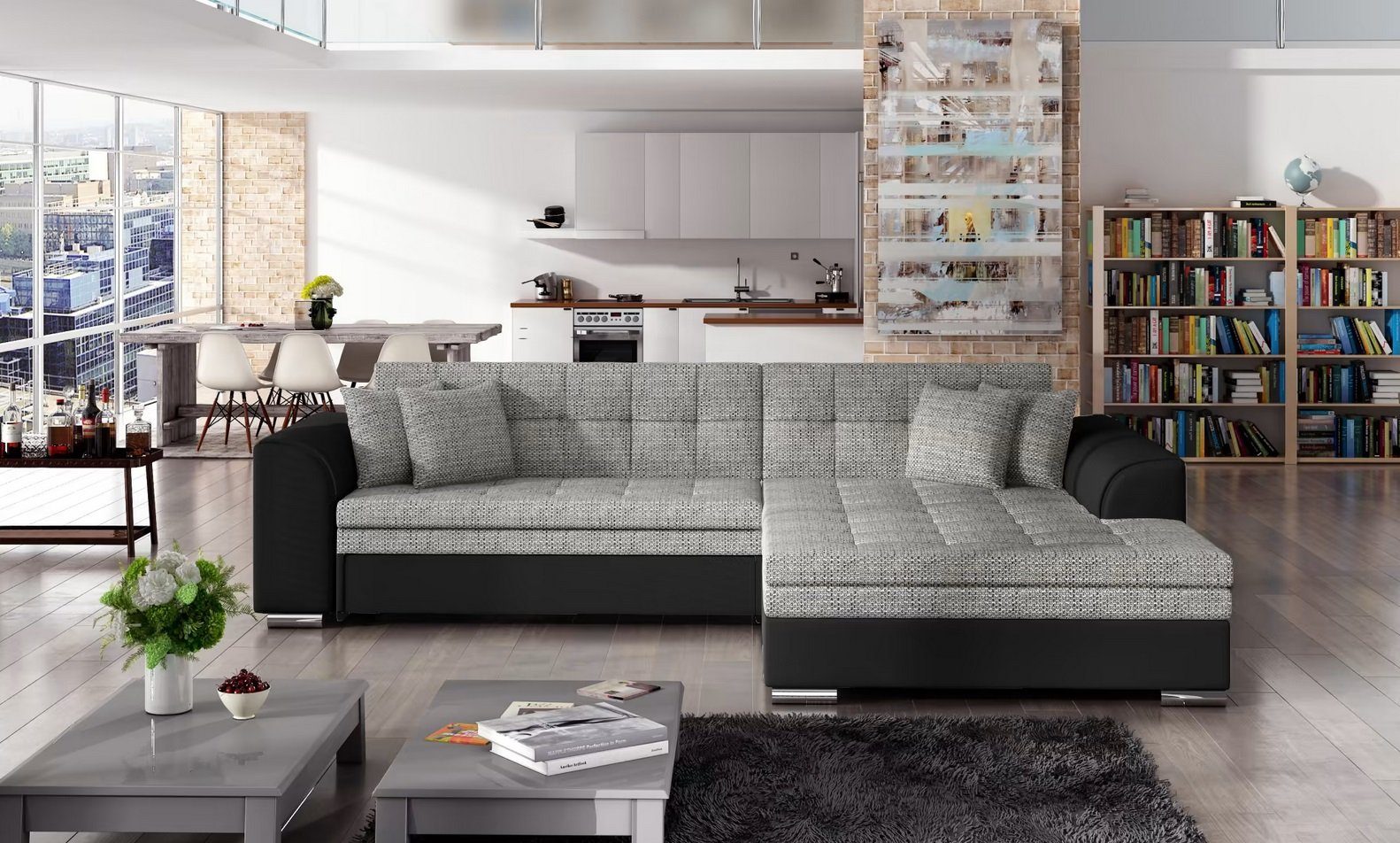 Ecksofa Sofa Couch Polster Wohnlandschaft Textil Eck Sofas Garnitur L Form Neu Sofort