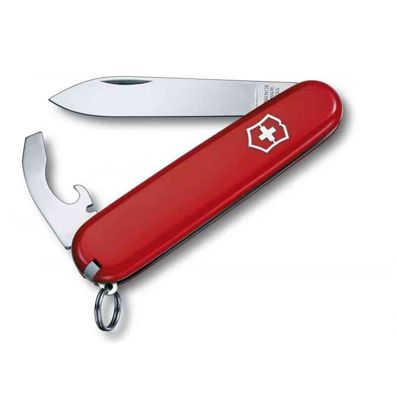 Mittleres Taschenmesser Victorinox Bantam Red 0.2300.B1 mit 8 Funktionen Inklusive Pinzette, Schlüsselring und Dosenöffner im Blister
