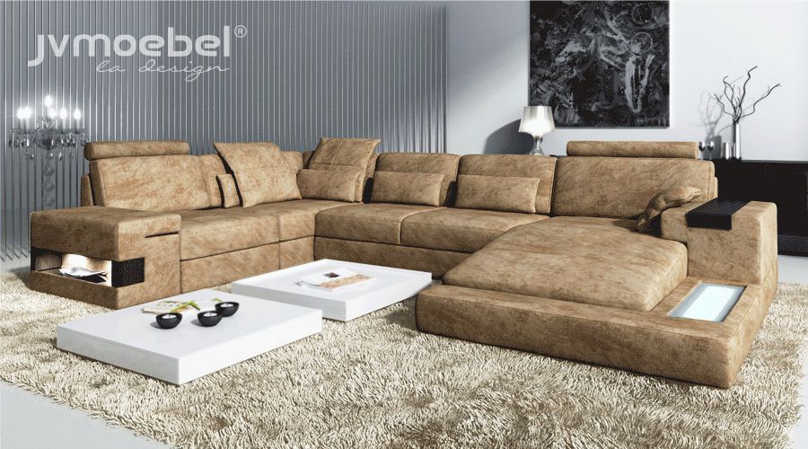 Ecksofa U-form Sofa Polstersofa Couch Sofas Couchen Ecksofas Design Möbel Neu
