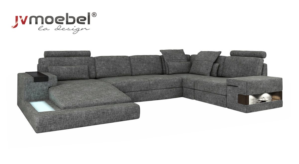 Ecksofa U-Form Design Modern Sofa Couchen Textilsofa Couch Wohnlandschaft Neu