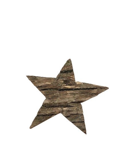 Holz-Stern mit Rinde 15 x 15 cm