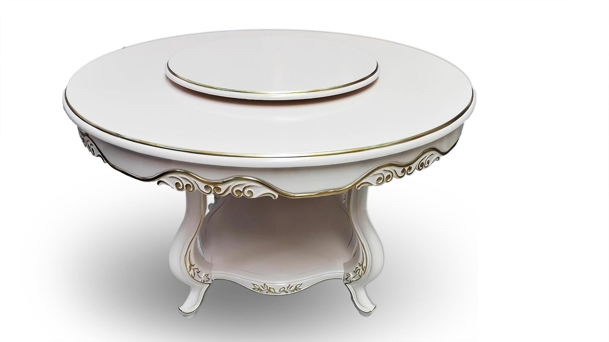 Luxus Esstisch Weiß Runder Tisch Esszimmer Holz Design Tische Rund 130 cm Sofort