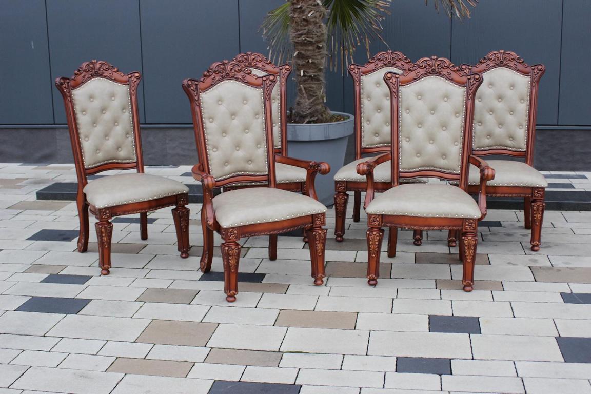Design Chesterfield 6x Stühle Hotel Gruppe Stühle mit Armlehne Set Sofort