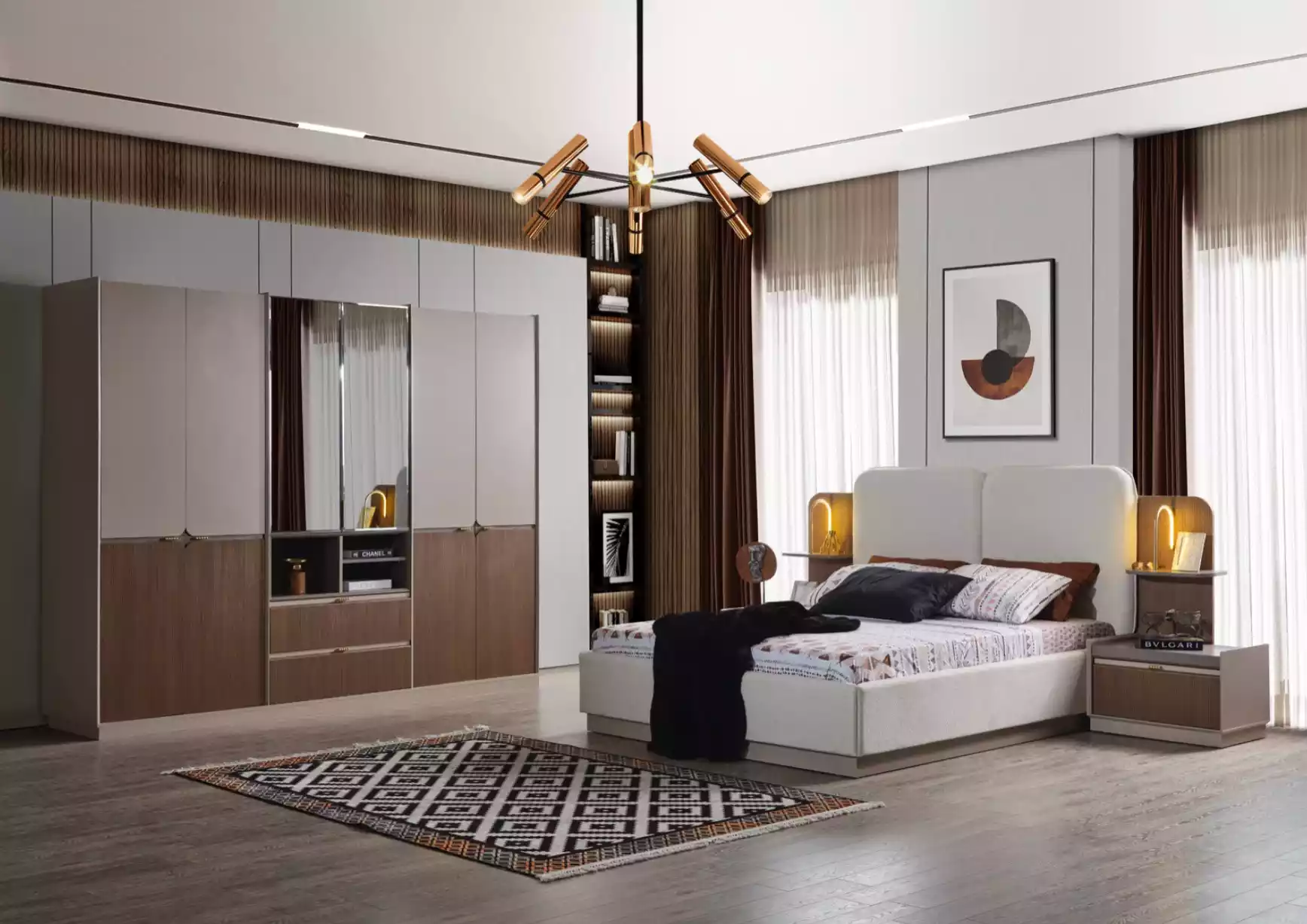 Luxus Schlafzimmer Garnitur Modernes Schlafzimmer Set Bett Nachttische