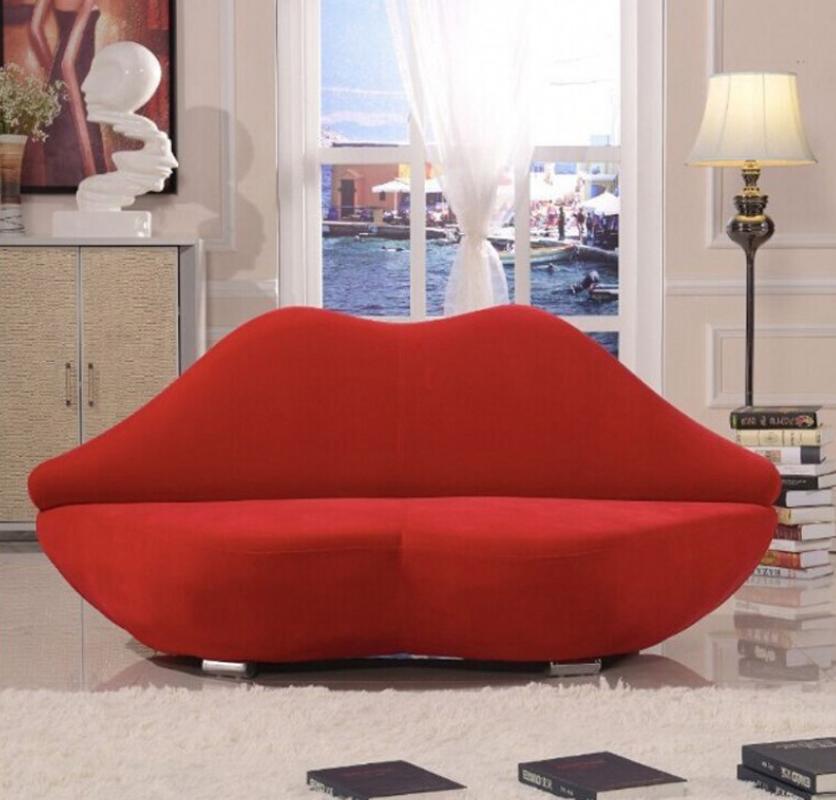 Lippen Sofa 2 Sitzer Polster Samt Modern Relax Sitz Luxus Möbel Couch Möbel Neu