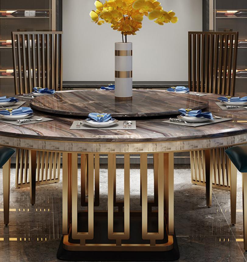 Luxus Runder Tisch Runde Tische Edelstahl Möbel Design Esszimmer Esstische Neu