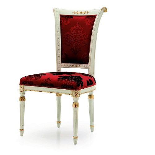 Luxus Stuhl Rot Sessel Esszimmer Designer Holz Möbel Weiß Stuhl ohne Armlehne