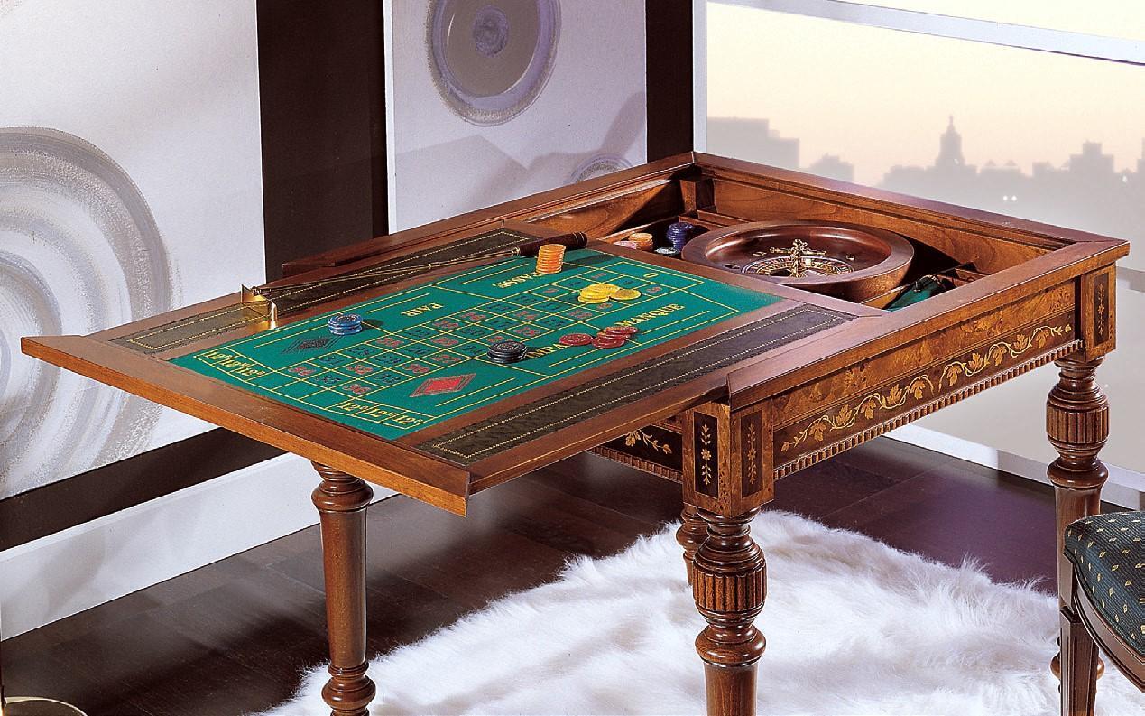 Tisch Spiel Tische Luxus Karten Holz Roulette Hotel Konsolen Casino Rollet Neu