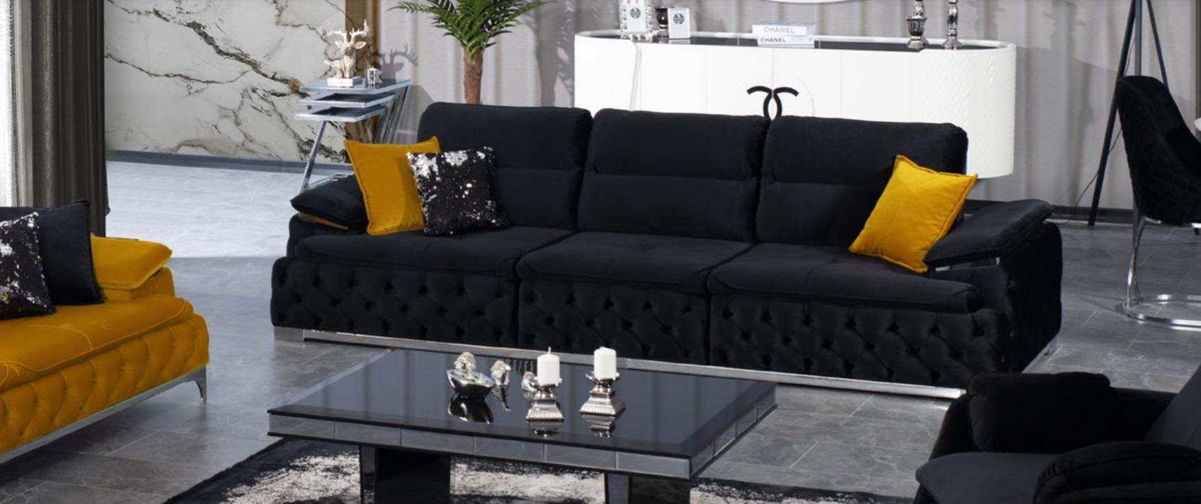 Italienischer Stil Sofa Polsterung Couch Dreifach 4 Sitzer Sofas Möbel Couchen