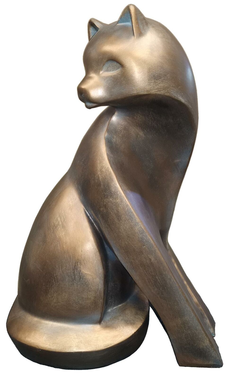 Design Figur Statuen Skulptur designer Goldene bunte Skulpturen Katze 60 cm Neu