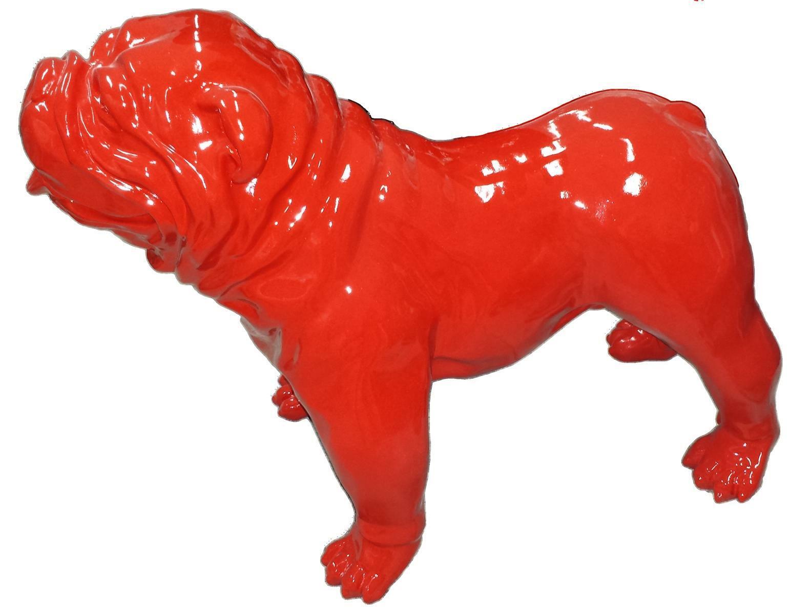 Design Hund Deko Statue Skulptur Abstrakte Dekoration Figuren Statuen roter Tier