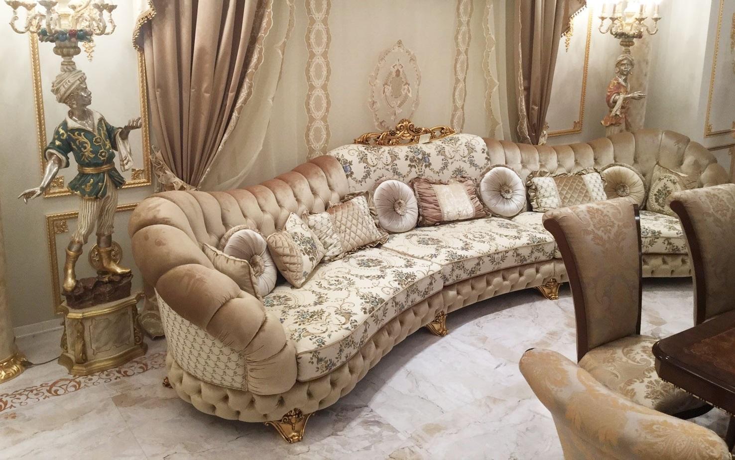 Wohnlandschaft Ecksofa Rund Couch Sitz Polster Sofa Luxus Möbel Sofas Italien