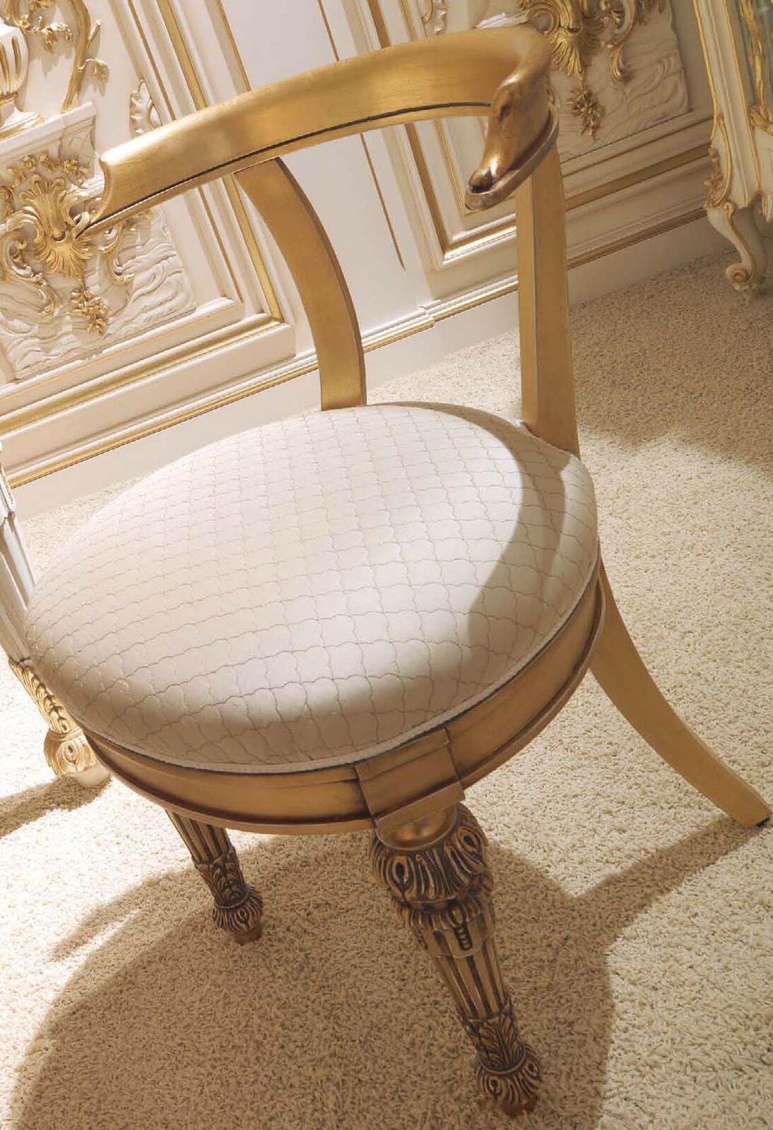 Esszimmer Lehnstuhl Barock neu Polsterstuhl Luxus Sessel Stuhl Stühle Wohnzimmer
